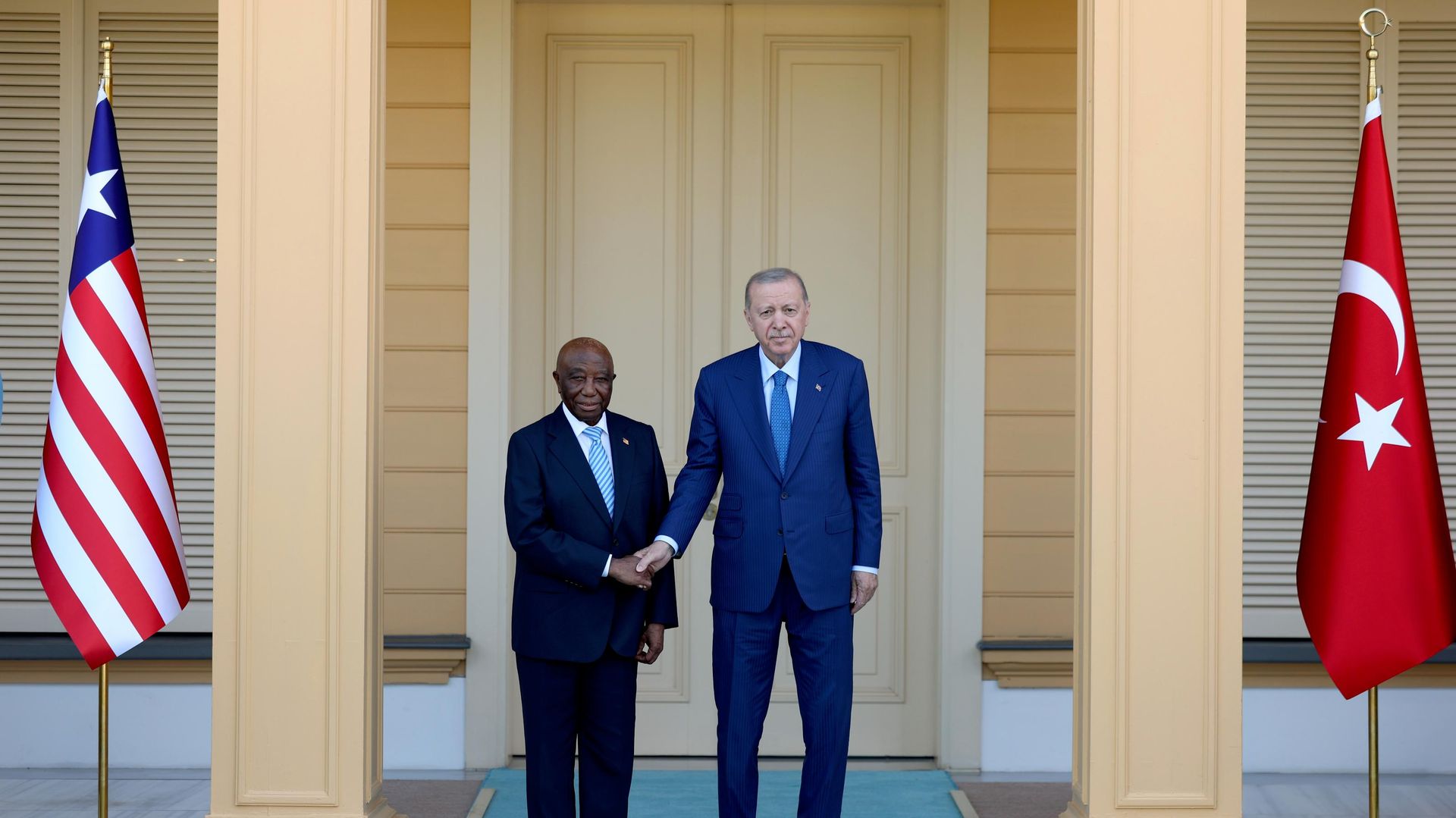 Cumhurbaşkanı Erdoğan, Liberya Cumhurbaşkanı Boakai'yi kabul etti