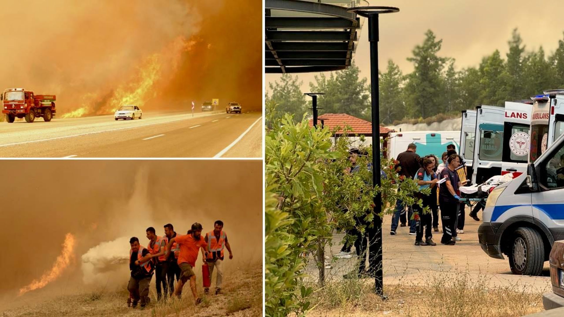 Muğla, Antalya, Balıkesir ve Yalova'da alevlerle mücadele: Evler tahliye edildi, karayolları ulaşıma kapatıldı