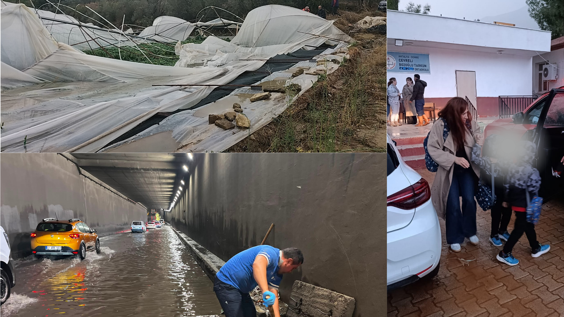 Antalya'da sağanak ve hortum etkili oldu: Seralar zarar gördü, 22 kişi kurtarıldı